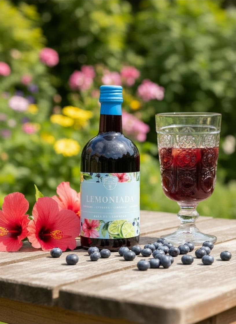 Syrop Lemoniada z hibiskusem, cytryną, limonką i jagodą - View 1